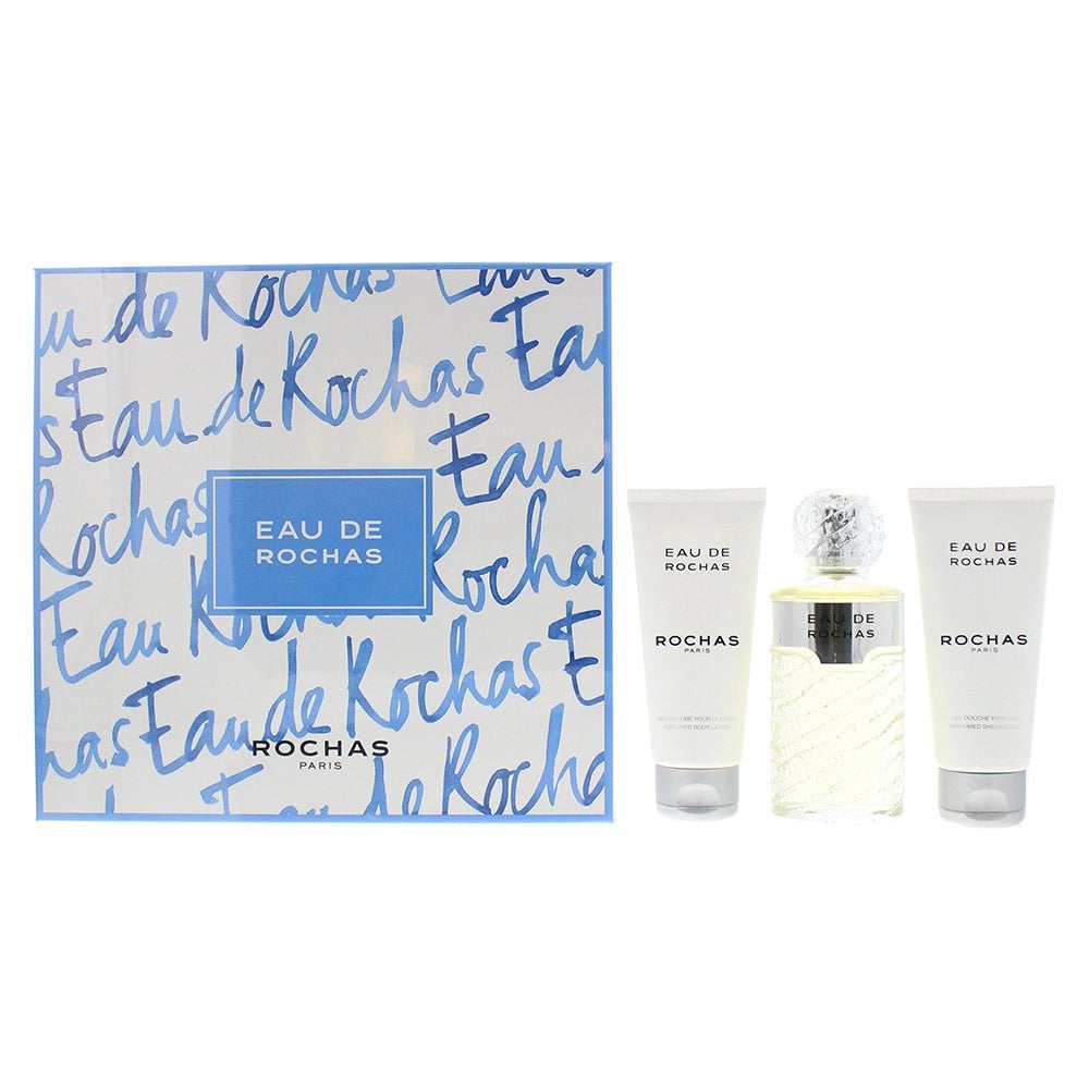 Rochas Rochas Eau De Rochas Gift Set 100ml EDT Spray + 100ml Body Lotion + Shower Gel -