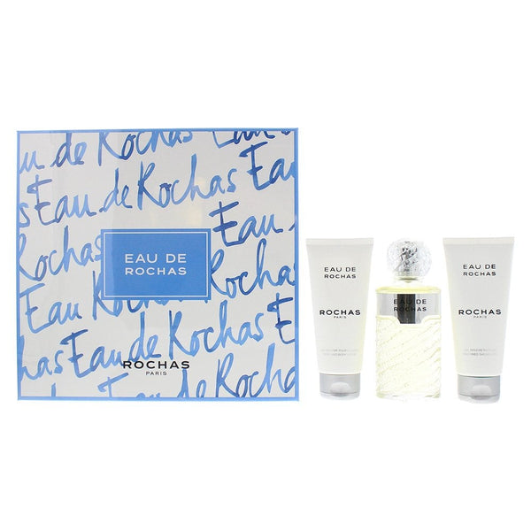 Rochas Rochas Eau De Rochas Gift Set 100ml EDT Spray + 100ml Body Lotion + Shower Gel -