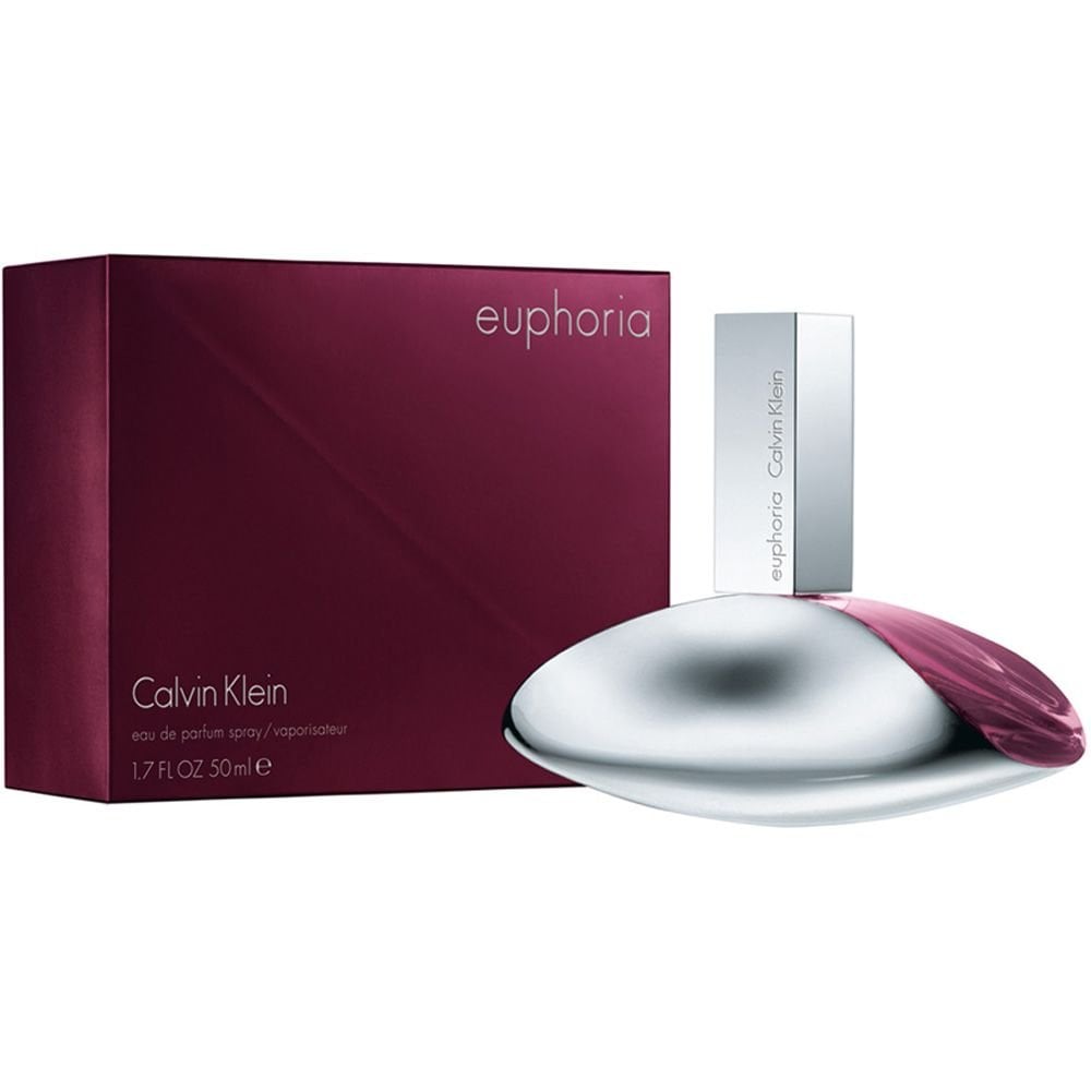 Calvin Klein Euphoria perfume bottle and packaging on a white background