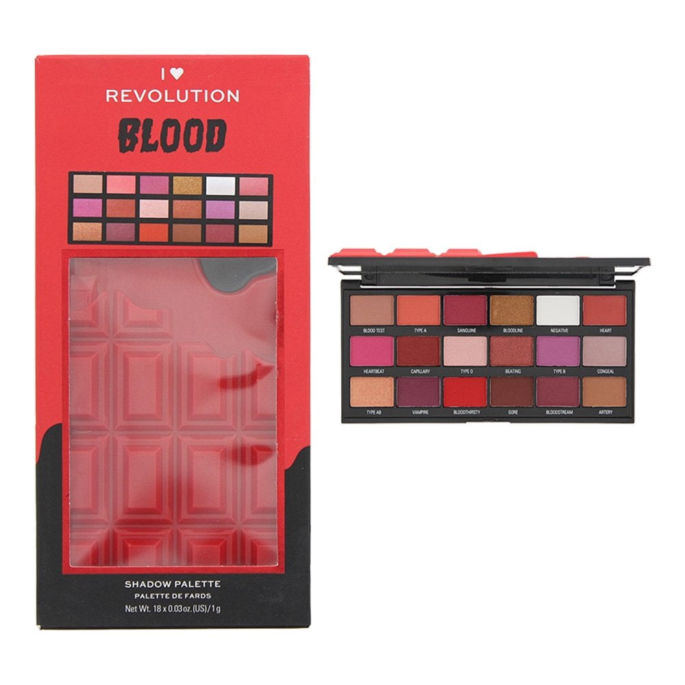 Makeup Revolution Revolution I Heart Revolution Shadow Palette 18 X 1G - Blood Eye - Health & Beauty > Personal Care > Cosmetics > Makeup > Eye Makeup > Eye Shadows Eye Shadow Palette
