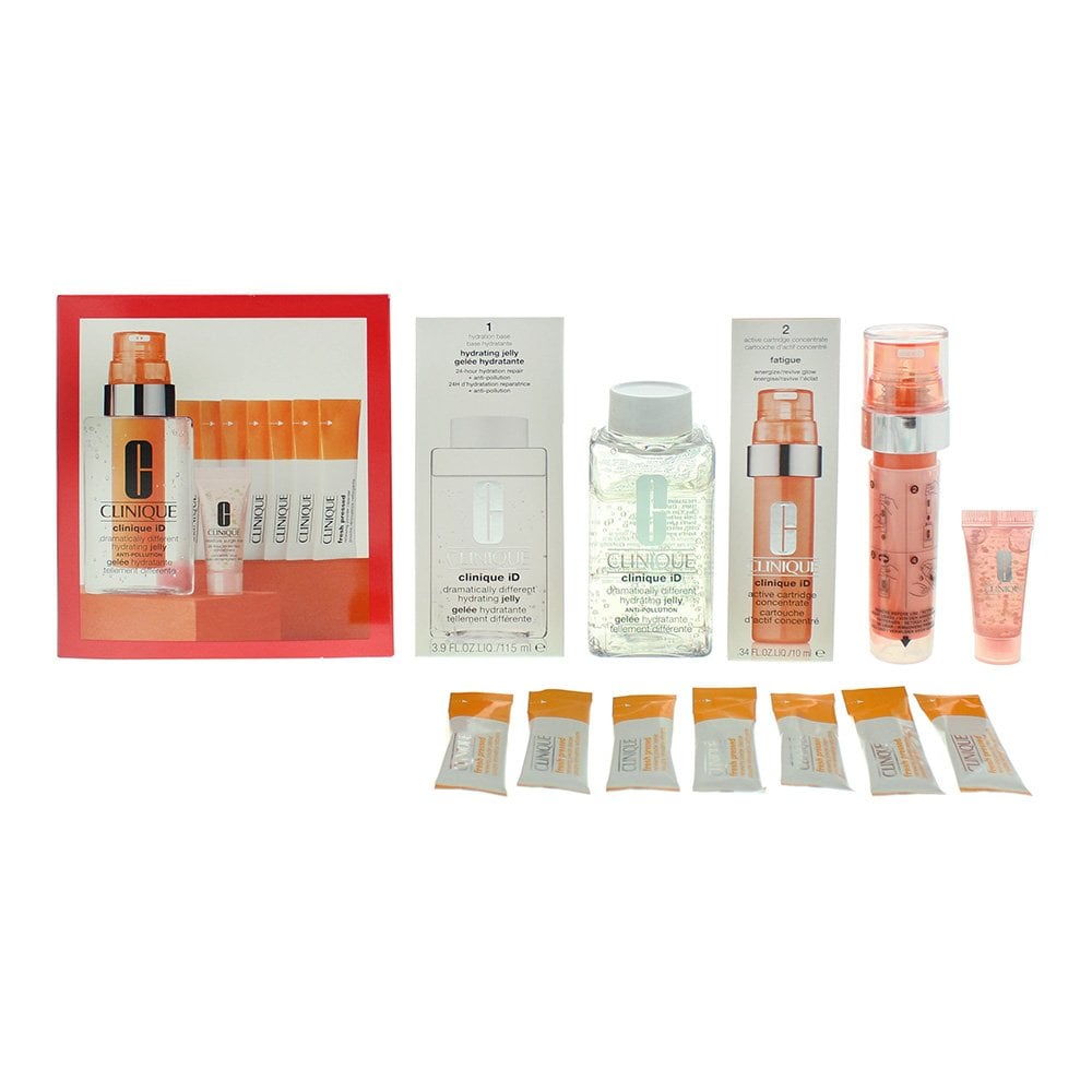 Clinique Clinique Gift Set: Dramatically Different Hydrating Jelly 115ml - Cartridge Concentrate Fatigue 10ml - 7 X Packets Powder Cleanser - Hydro-Filler Concentrate 5Ml -