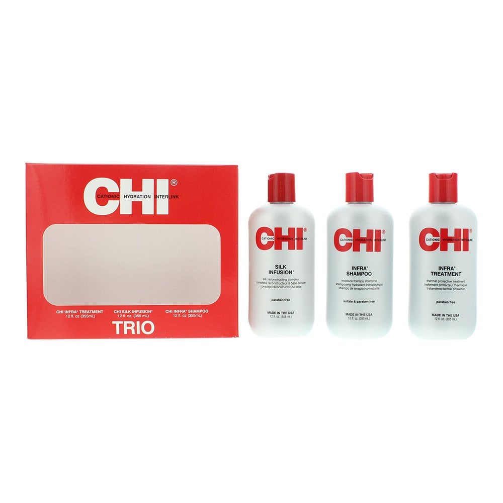 CHI Chi Trio Kit Gift Set: Infra Shampoo 355ml - Infra Treatment 355ml - Silk Infusion 355ml - Health & Beauty > Personal Care > Cosmetics > Perfumes & Colognes Gift Set