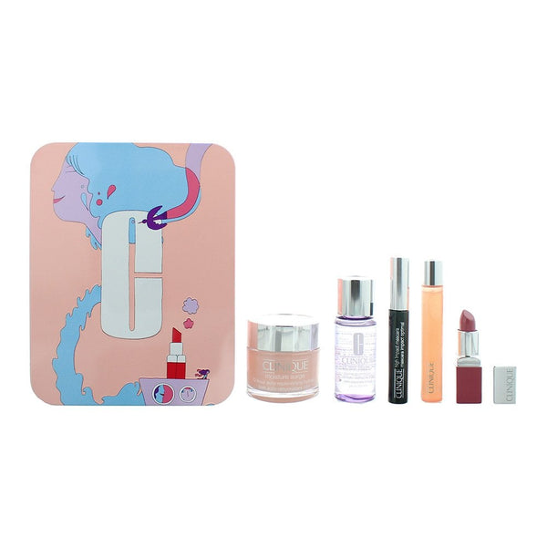 Clinique Clinique Gift Set: Hydrator Gel Cream 75ml - Make-Up Remover 50ml - Mascara #01 Black 7Ml - Eye Serum 15ml - Lipstick #14 Plump Pop 3.9G -