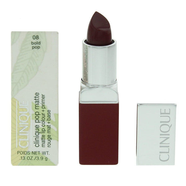 Clinique Clinique Pop Matte Lipstick + Primer 3.9G - 08 Bold Pop - Health & Beauty > Personal Care > Cosmetics > Makeup > Lip Makeup > Lipsticks Lip Colour