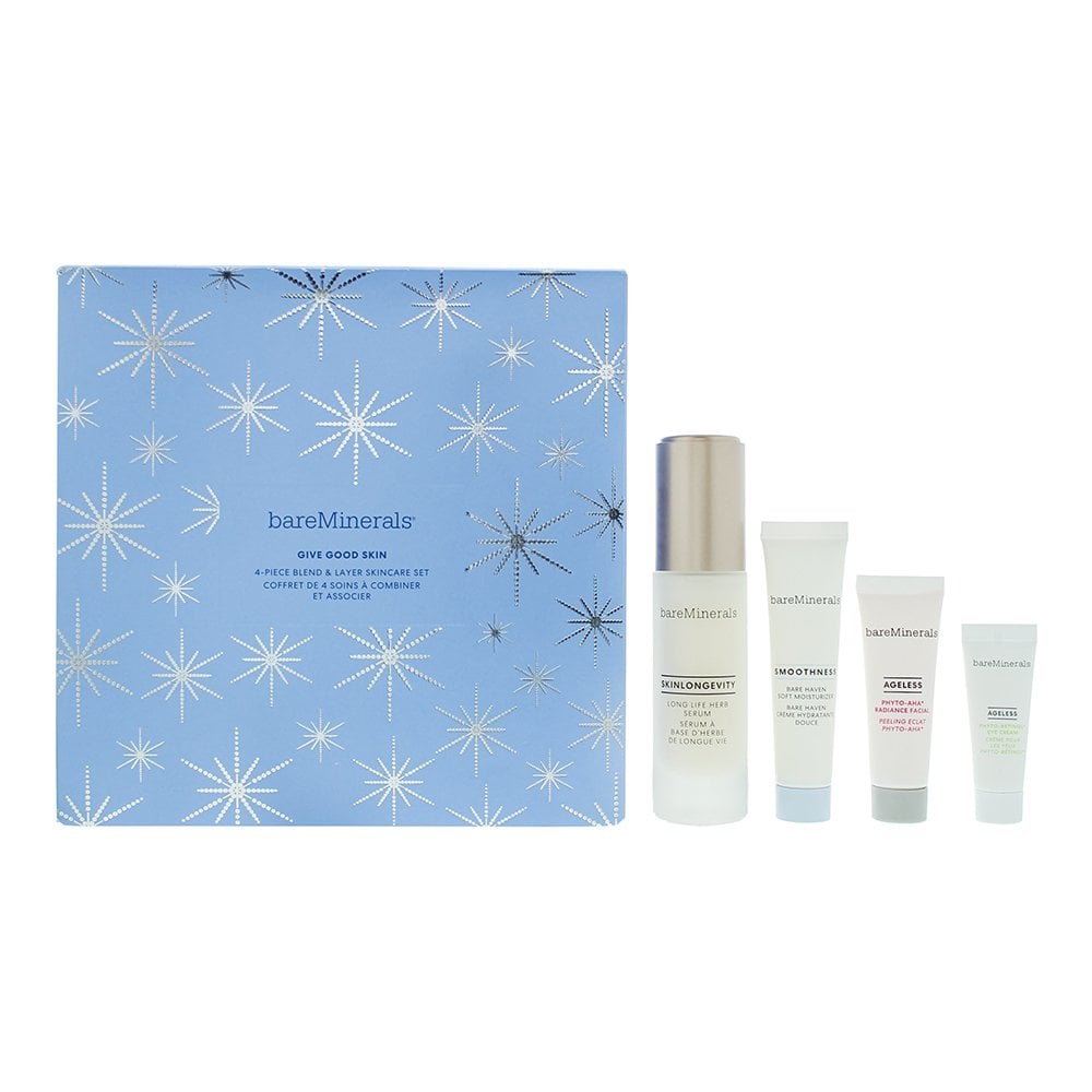 bareMinerals Bare Minerals Give Good Skin Gift Set: Skinlongevity Serum 30ml + Soft Moisturiser 15ml + Phyto-Retinol Eye Cream 5G + Phyto-Aha Radiance Facial 10Ml - Serum