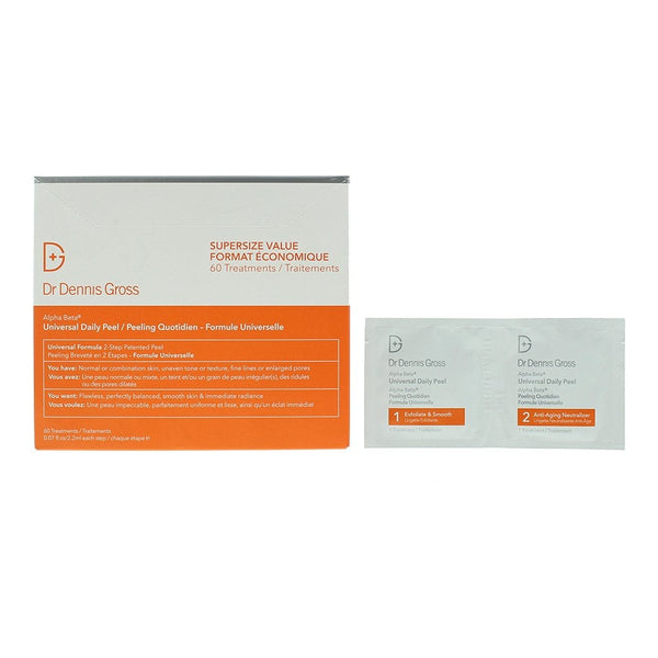 DR DENNIS GROSS Dr Dennis Gross Alpha Beta Universal 2-Step Daily Peel - 60 Treatments/2.2ml Each Step -