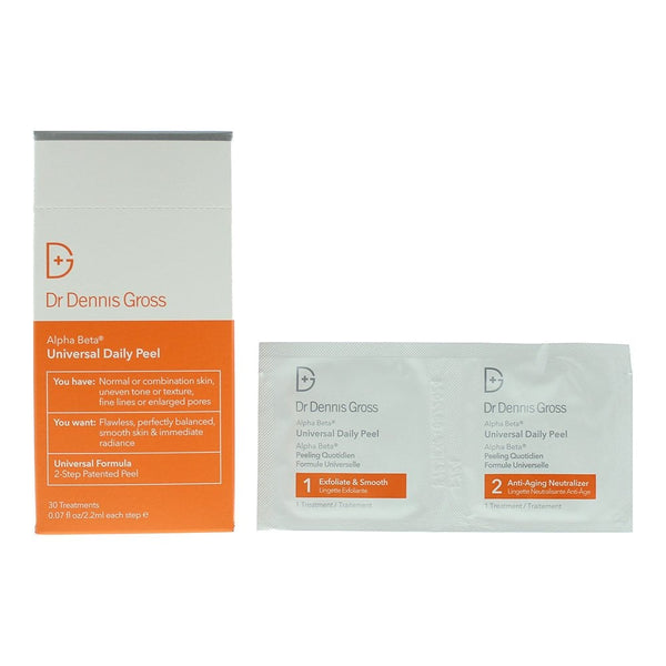 DR DENNIS GROSS Dr Dennis Gross Alpha Beta Universal 2-Step Daily Peel - 30 Treatments/2.2ml Each Step -