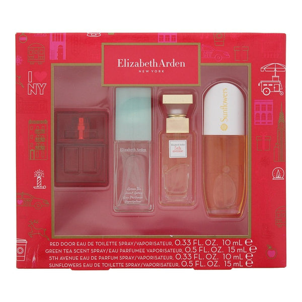 Elizabeth Arden Elizabeth Arden 4 Piece Gift Set: Red Door EDT 10ml - Green Tea Scent Spray 15ml - 5Th Avenue EDP 10ml - Sunflowers EDT 15ml -