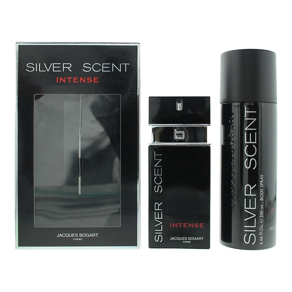 Jacques Bogart Jacques Bogart Silver Scent Intense 2 Piece Gift Set: EDT 100ml - Body Spray 200ml -