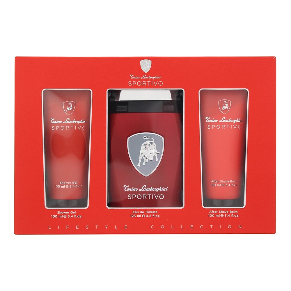 Lamborghini Lamborghini Sportivo 3 Piece Gift Set: EDT 125ml - Shower Gel 100ml - Aftershave Balm 100ml - Health & Beauty > Personal Care > Cosmetics > Perfumes & Colognes EDT