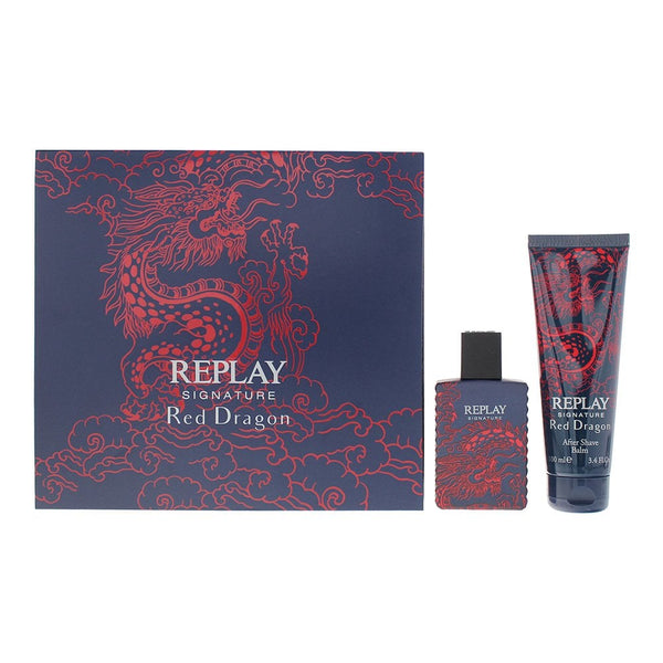 Replay Replay Signature Red Dragon For Man Gift Set: 50ml EDT Spray + Aftershave 100ml - Health & Beauty > Personal Care > Cosmetics > Perfumes & Colognes > Eaux De Toilette EDT