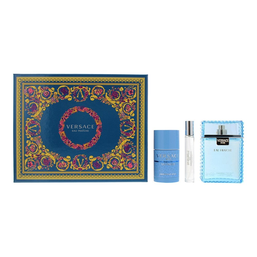 Versace Versace Man Eau Fraiche Gift Set 100ml EDT Spray + Deodorant Stick 75ml + 10ml EDT - Health & Beauty > Personal Care > Cosmetics > Perfumes & Colognes EDT