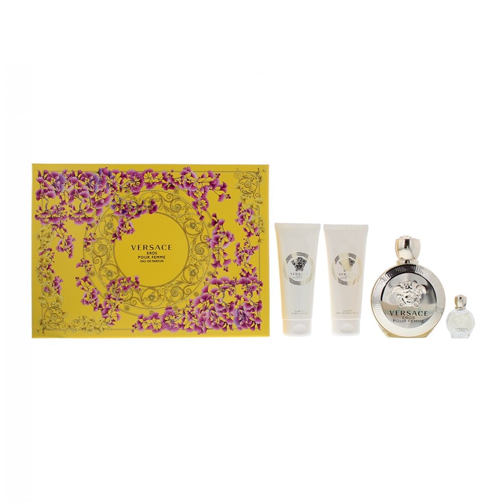 Versace Versace Eros Pour Femme Gift Set 100 EDP Spray + 100ml S Gel + B 100ml + EDP 5Ml -