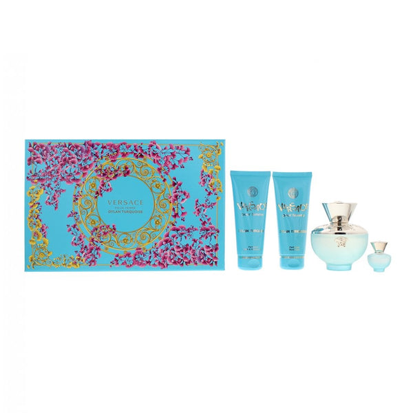 Versace Versace Pour Femme Dylan Turqoise Gift Set EDT 100ml - Shower Gel 100ml - Body Gel 100ml - EDT 5Ml - Health & Beauty > Personal Care > Cosmetics > Perfumes & Colognes EDT