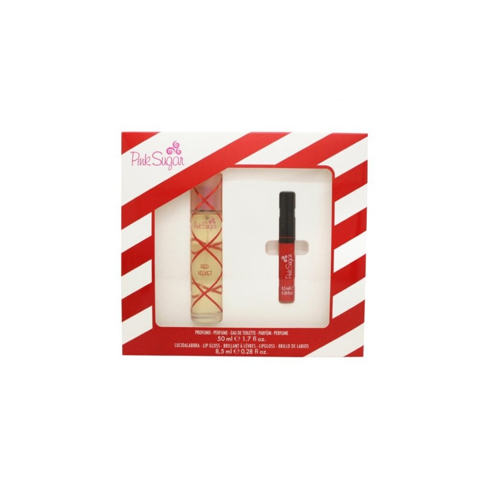 Aquolina Aquolina Pink Sugar Red Velvet Gift Set 50ml EDT + 8.5Ml Lip Gloss Red -
