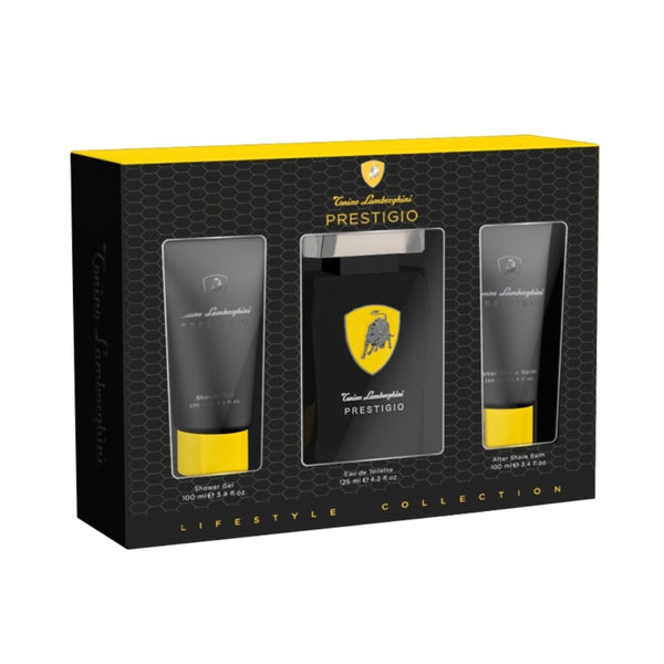 Lamborghini Lamborghini Prestigio Gift Set 125ml EDT Spray + 100ml Shower Gel + 100ml Aftershave Balm - Health & Beauty > Personal Care > Cosmetics > Perfumes & Colognes EDT