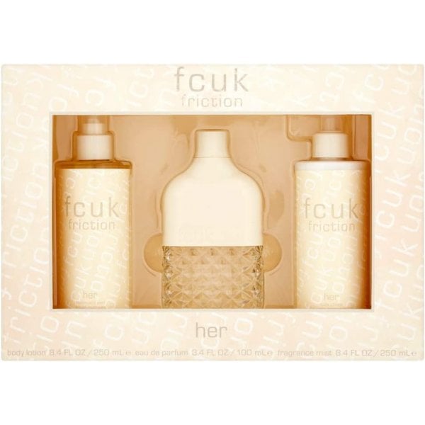 FCUK FCUK Friction 100ml EDP Spray/ Body Scrub 100ml And Body Lotion 100ml Gift Set -