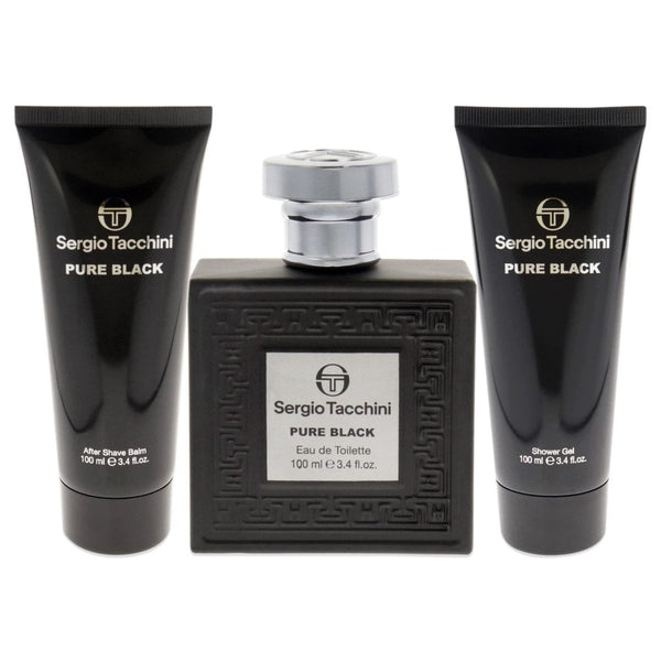 Sergio Tacchini Sergio Tacchini Pure Black Gift Set 100ml EDT + 100ml Shower Gel + 100ml Aftershave Balm - Health & Beauty > Personal Care > Cosmetics > Bath & Body Gift Sets