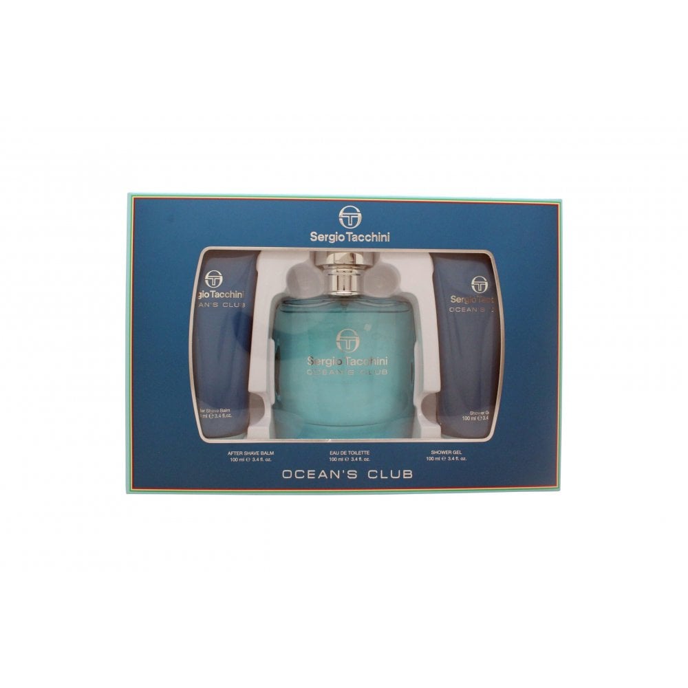 Sergio Tacchini Sergio Tacchini Ocean's Club Gift Set 100ml EDT + 100ml Shower Gel + 100ml Aftershave Balm - Health & Beauty > Personal Care > Cosmetics > Bath & Body Gift Sets