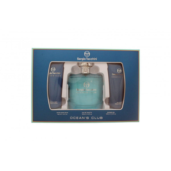 Sergio Tacchini Sergio Tacchini Ocean's Club Gift Set 100ml EDT + 100ml Shower Gel + 100ml Aftershave Balm - Health & Beauty > Personal Care > Cosmetics > Bath & Body Gift Sets
