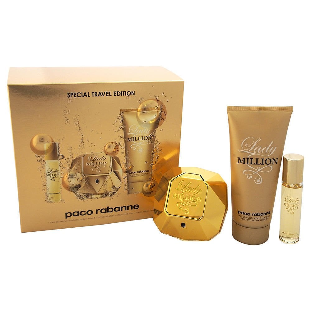 Paco Rabanne Paco Rabanne Lady Million 80ml EDP spray + 100ml Body Lotion + 10ml EDP Spray - Health & Beauty > Personal Care > Cosmetics > Bath & Body Gift Sets