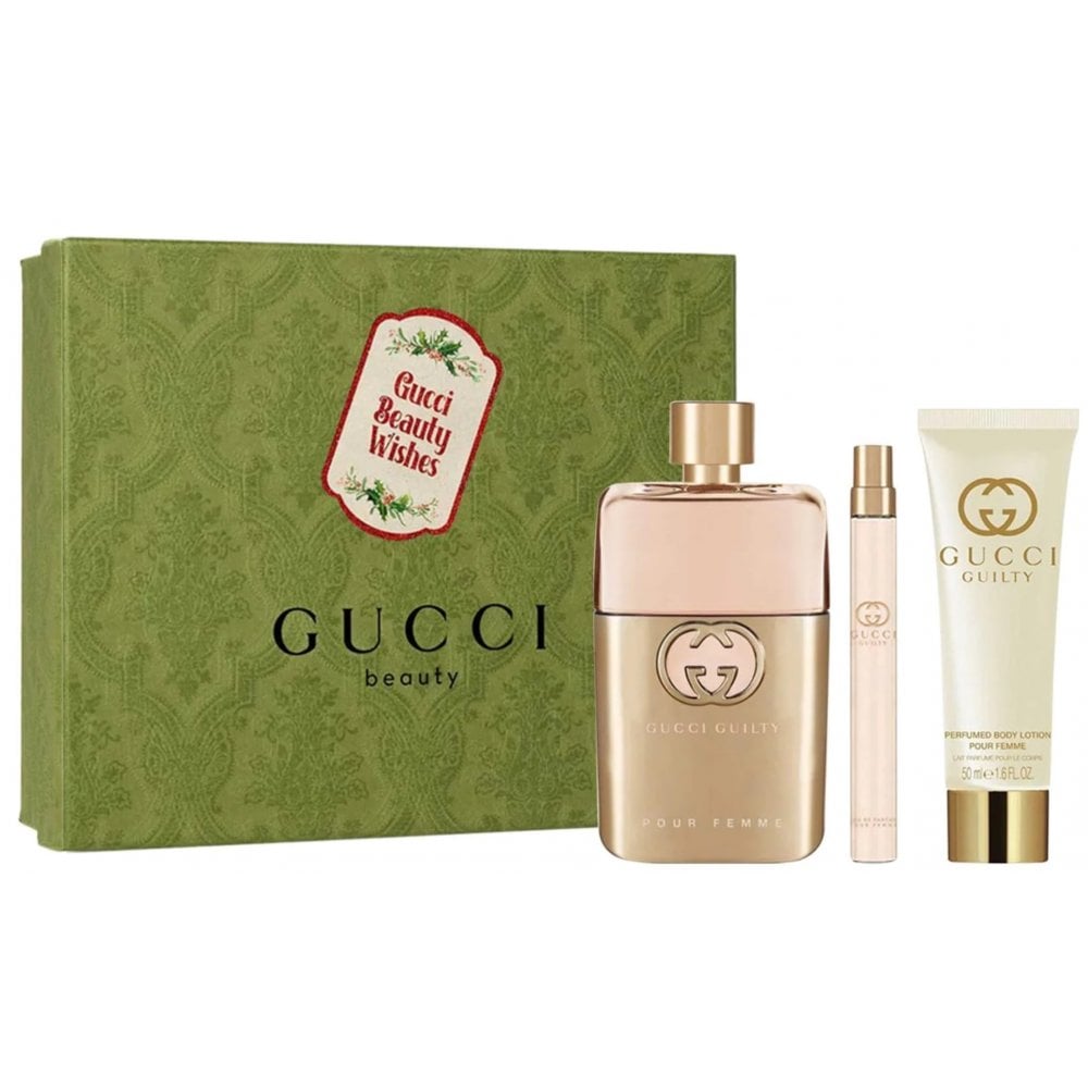 Gucci Gucci Guilty Pour Femme Gift Set 90ml EDP Spray + 10ml EDP Spray + 50ml Body Lotion - Health & Beauty > Personal Care > Cosmetics > Perfumes & Colognes EDP