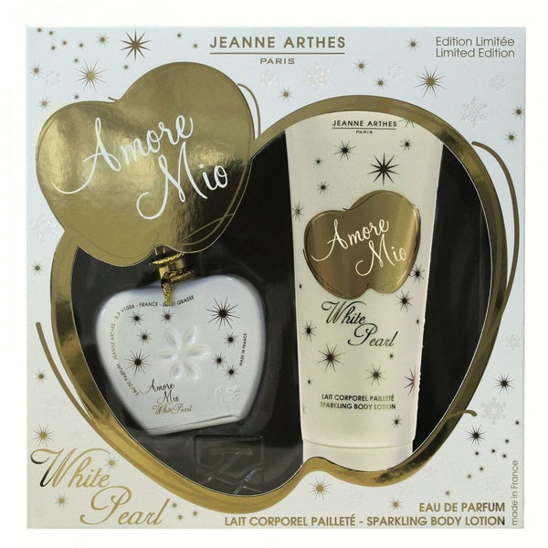 Jeanne Arthes Jeanne Arthes Amour Mio White Pearl Gift Set 100ml EDP Spray + 100ml Body Lotion + 7ml EDP Spray - Health & Beauty > Personal Care > Cosmetics > Bath & Body Gift Sets