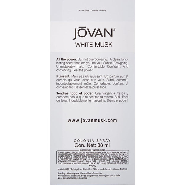 Jovan Jovan White Musk For Men 88ml Cologne Spray - Health & Beauty > Personal Care > Cosmetics > Perfumes & Colognes > Colognes Cologne