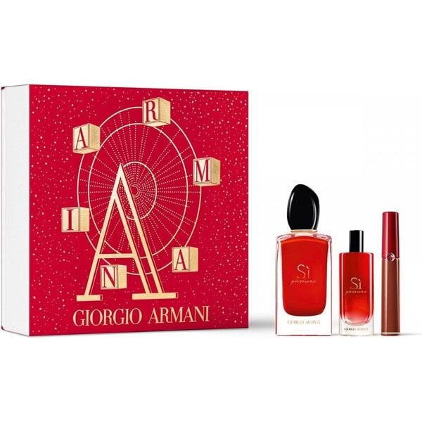 Giorgio Armani Giorgio Armani Si Passione Gift Set 100ml EDP + 15ml EDP + 1.5Ml Lip Maestro 209 Palazzo - Health & Beauty > Personal Care > Cosmetics > Perfumes & Colognes > Eaux de Parfum EDP