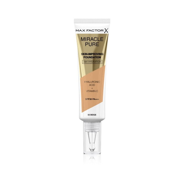 MAX FACTOR Max Factor Foundation Miracle Pure Sin-Improving Tube 30ml - 55 Beige - Health & Beauty > Personal Care > Cosmetics > Makeup > Face Makeup > Foundations & Concealers .