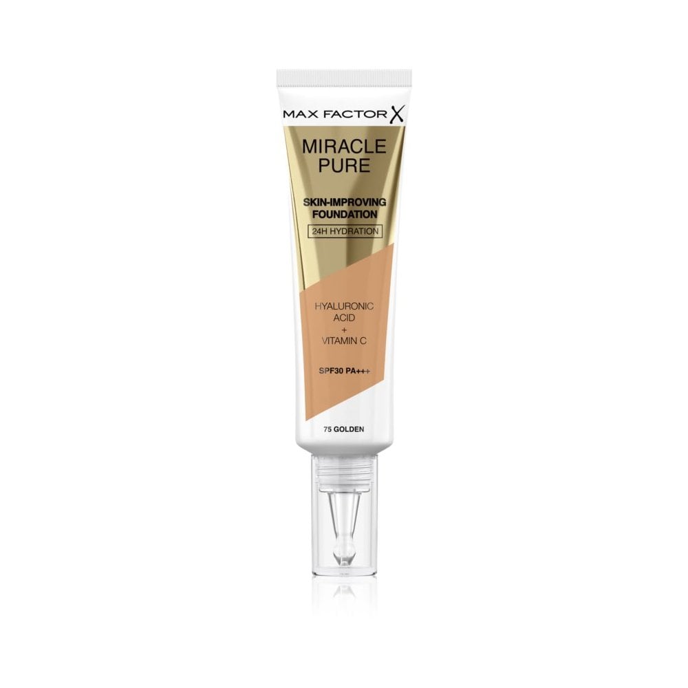 MAX FACTOR Max Factor Foundation Miracle Pure Sin-Improving Tube 30ml - 75 Golden - Health & Beauty > Personal Care > Cosmetics > Makeup > Face Makeup > Foundations & Concealers .
