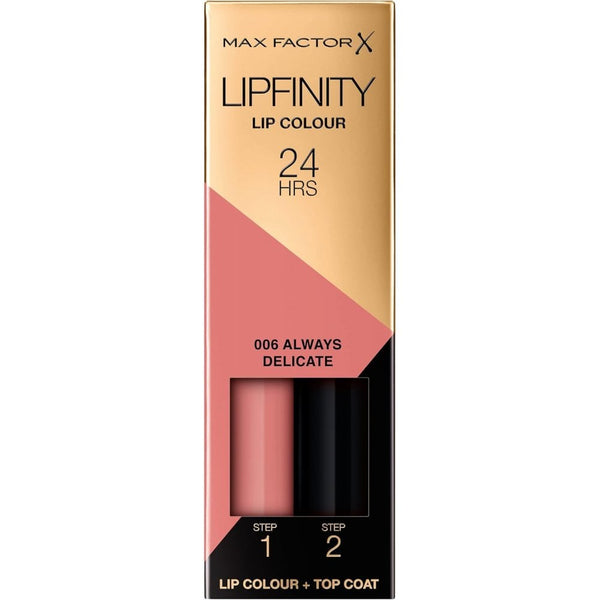 Max Factor Max Factor Lipfinity 2 Step Lip Colour + Top Coat - 006 Always Delicate - Health & Beauty > Personal Care > Cosmetics > Makeup > Lip Makeup > Lip Gloss Lip Gloss