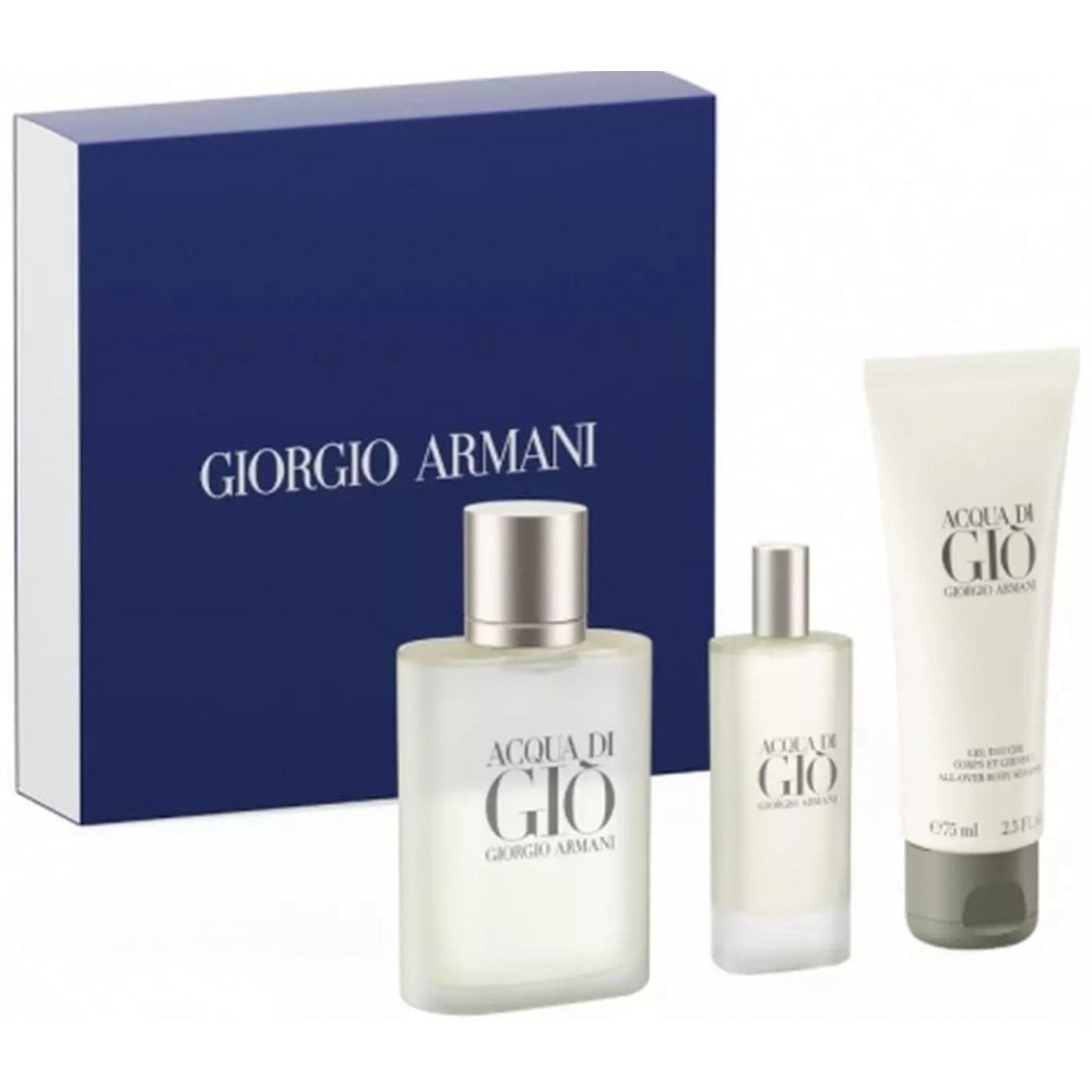 Giorgio Armani Armani Acqua Di Gio Homme Set: EDT Spray 100ml + 15Ml + Sg 75Ml - Health & Beauty > Personal Care > Cosmetics > Perfumes & Colognes > Eaux De Toilette EDT