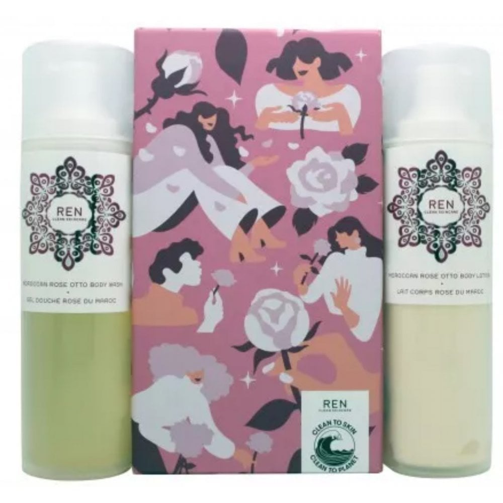 Ren Ren Moroccan Rose Otto Duo 100ml Body Wash + 100ml Body Lotion - Health & Beauty > Personal Care > Cosmetics > Bath & Body Gift Sets Lotion