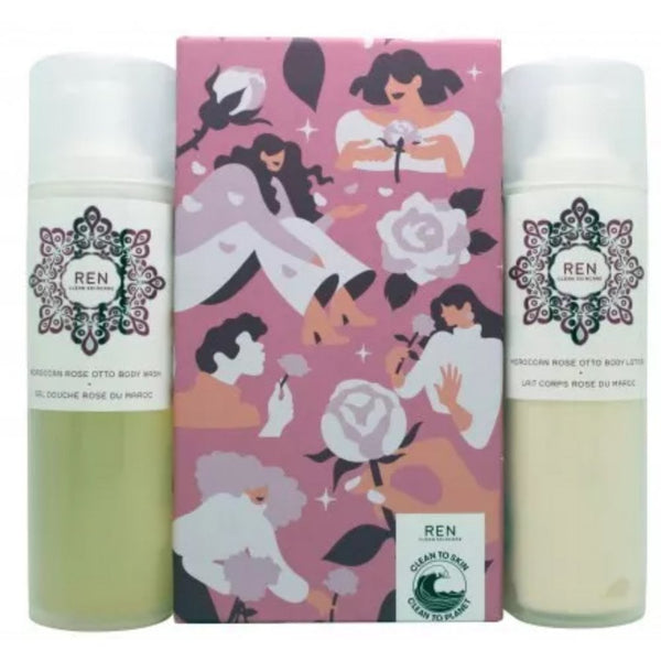 Ren Ren Moroccan Rose Otto Duo 100ml Body Wash + 100ml Body Lotion - Health & Beauty > Personal Care > Cosmetics > Bath & Body Gift Sets Lotion