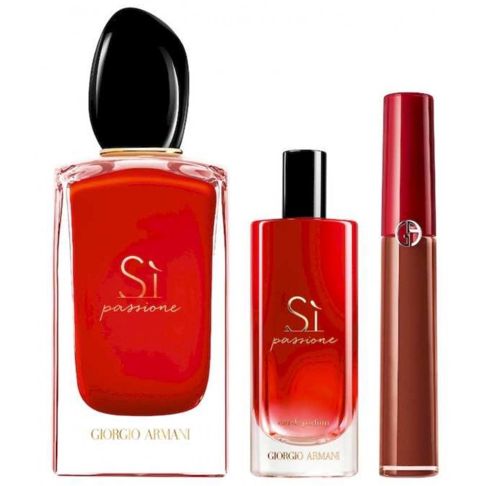 Giorgio Armani Giorgio Armani Si Passione Gift Set 100ml EDP + 15ml EDP + 1.5Ml Lip Maestro 209 Palazzo - Health & Beauty > Personal Care > Cosmetics > Perfumes & Colognes > Eaux de Parfum EDP