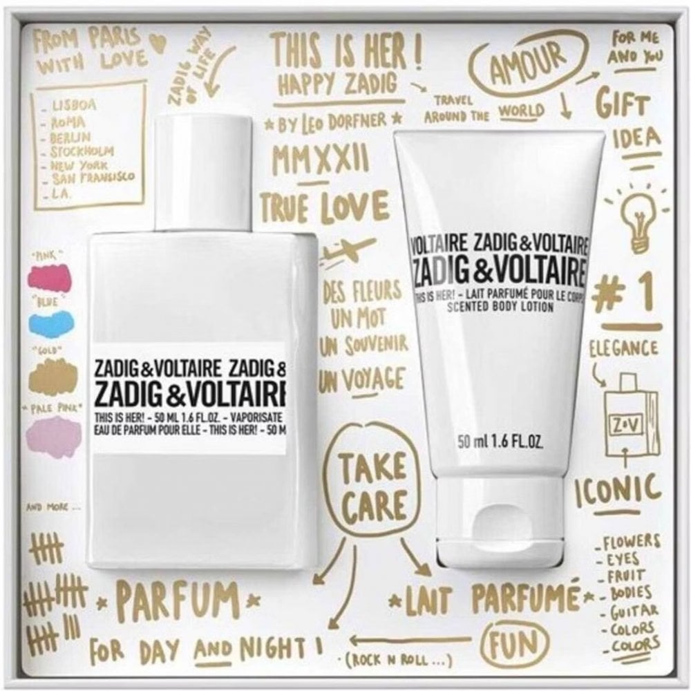 Zadig & Voltaire Zadig & Voltaire This Is Her! Gift Set: 50ml EDP Spray + Body Lotion 50ml - Health & Beauty > Personal Care > Cosmetics > Bath & Body Gift Sets
