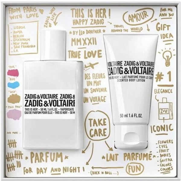 Zadig & Voltaire Zadig & Voltaire This Is Her! Gift Set: 50ml EDP Spray + Body Lotion 50ml - Health & Beauty > Personal Care > Cosmetics > Bath & Body Gift Sets