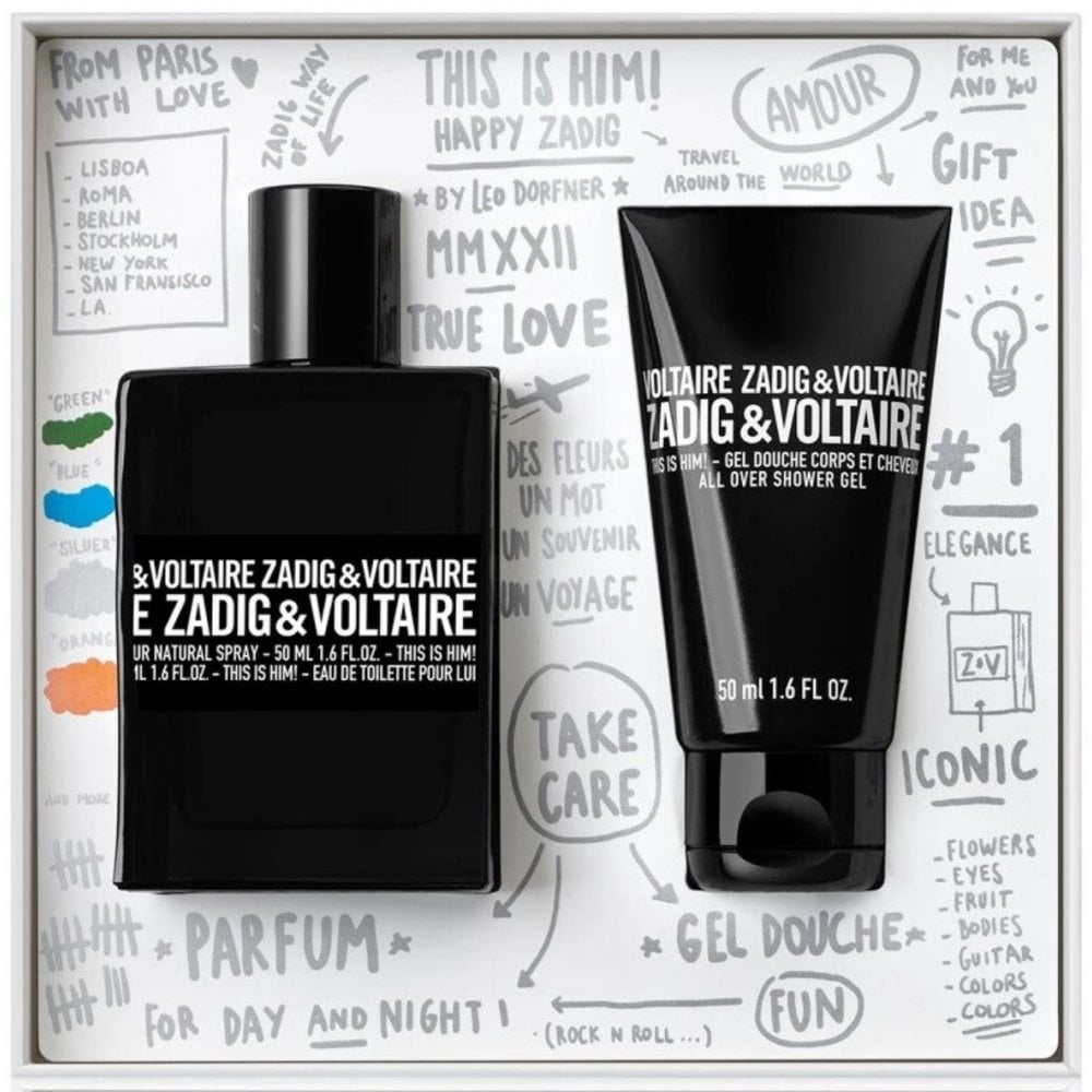 Zadig & Voltaire Zadig & Voltaire This Is Him! Gift Set: 50ml EDT Spray + Shower Gel 50ml - Health & Beauty > Personal Care > Cosmetics > Bath & Body Gift Sets