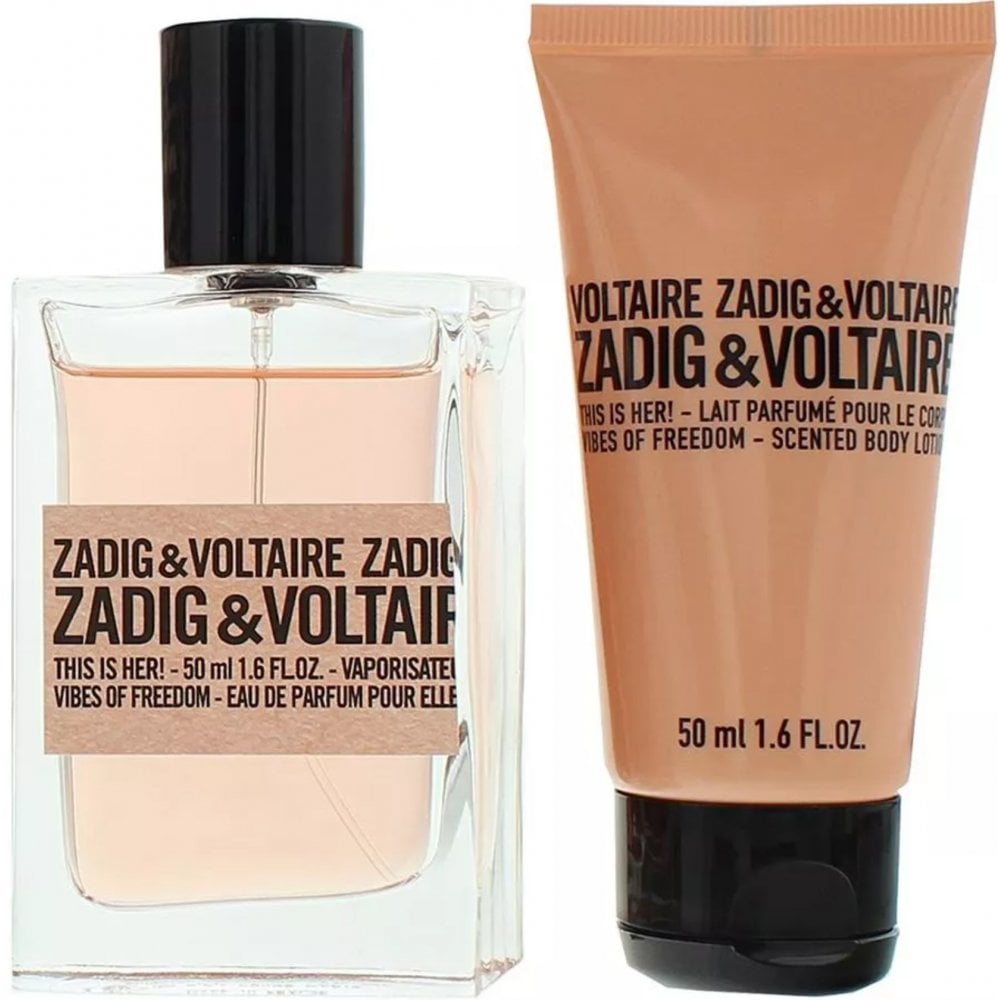 Zadig & Voltaire This Is Her! Vibes Of Freedom Gift Set 50ml EDP Spray + Body Lotion 50ml
