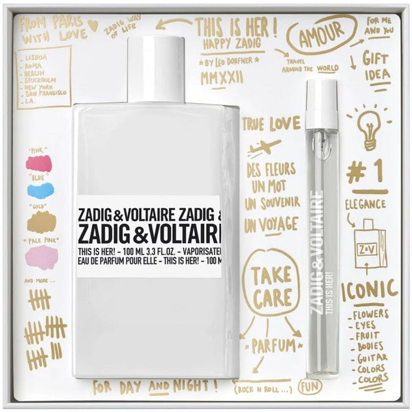Zadig & Voltaire Zadig & Voltaire This Is Her! Gift Set 100ml EDP Spray + Eau de Parfum 10ml - Health & Beauty > Personal Care > Cosmetics > Perfumes & Colognes > Eaux de Parfum