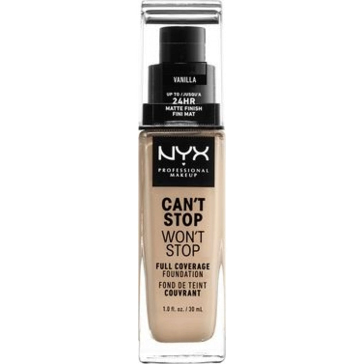 Nyx NYX Can't Stop Won't Stop 24H Foundation 30ml - Vanilla - Health & Beauty > Personal Care > Cosmetics > Makeup > Face Makeup > Foundations & Concealers