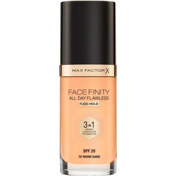 MAX FACTOR Max Factor Face Finity All Day Flawless 3 In 1 Foundation 30ml - 70 Warm Sand - Health & Beauty > Personal Care > Cosmetics > Makeup > Face Makeup > Foundations & Concealers