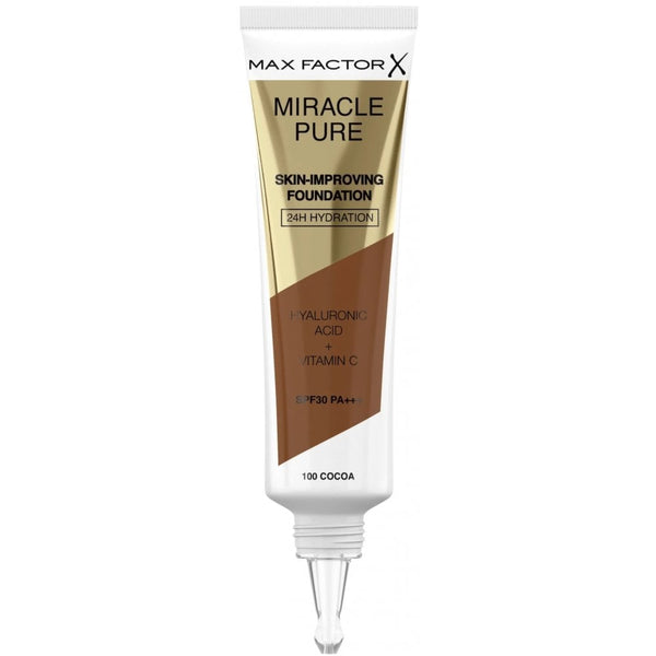MAX FACTOR Max Factor Miracle Pure Skin Improving 24H Hydration Foundation 30ml - 100 Cocoa - Health & Beauty > Personal Care > Cosmetics > Makeup > Face Makeup > Foundations & Concealers