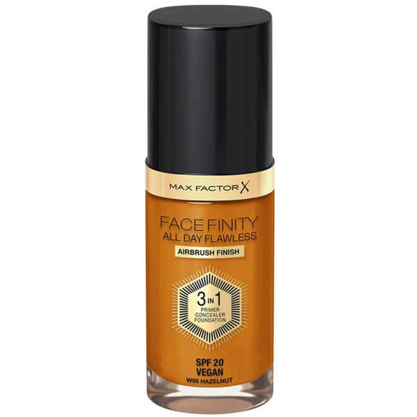 MAX FACTOR Max Factor Face Finity All Day Flawless 3 In 1 Foundation 30ml - W95 Hazelnut - Health & Beauty > Personal Care > Cosmetics > Makeup > Face Makeup > Foundations & Concealers