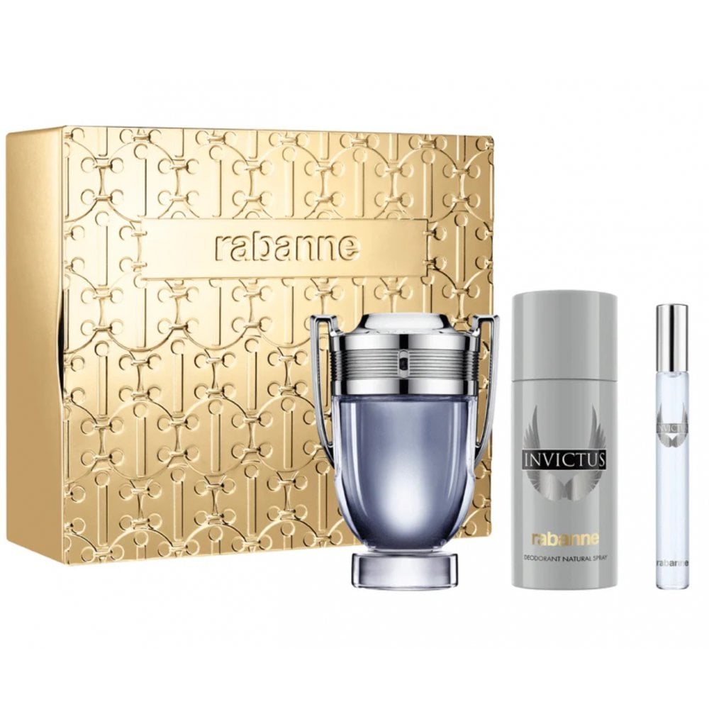 Paco Rabanne Paco Rabanne Invictus Giftset 100ml EDT Spray + 150ml Deodorant Spray + 10ml EDT -