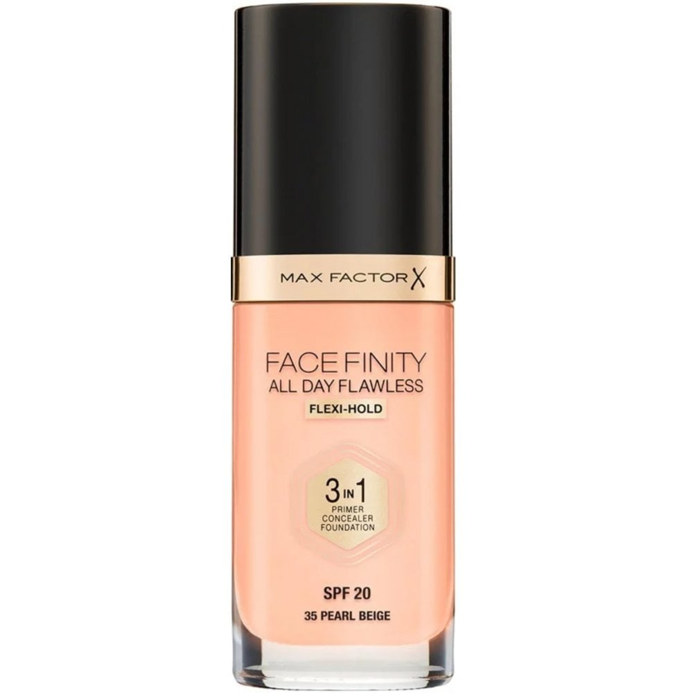MAX FACTOR Max Factor Facefinity 3-In-1 All Day Flawless Liquid Foundation, SPF20 - C35 Pearl Beige - Health & Beauty > Personal Care > Cosmetics > Makeup > Face Makeup > Foundations & Concealers Cosmetics