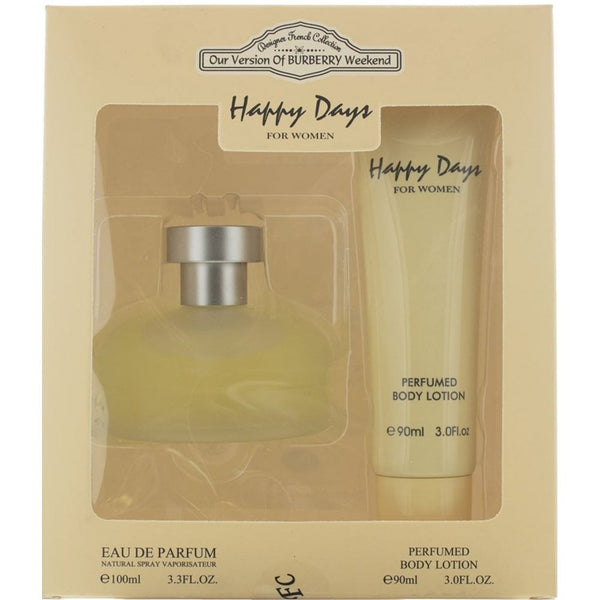Designer French Designer French Collection Happy Days Gift Set 100ml EDP Spray + Body Lotion 90Ml - Health & Beauty > Personal Care > Cosmetics > Perfumes & Colognes EDP