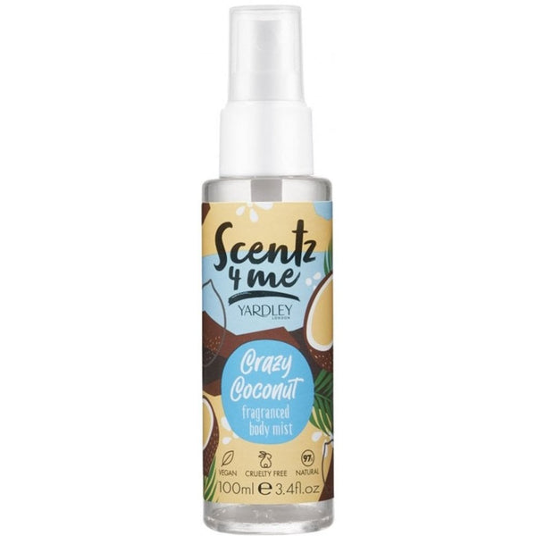 Yardley Yardley Scentz 4 Me Fragranced Body Mist 100ml Spray - Crazy Coconut - Health & Beauty > Personal Care > Cosmetics > Perfumes & Colognes > Body Mists