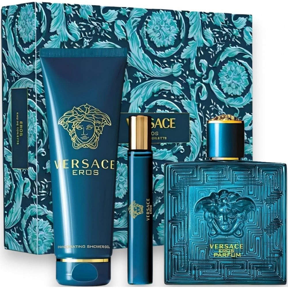 Versace Versace Eros Set: EDP Spray 100ml + Sg 150ml + EDP Spray 10ml - Health & Beauty > Personal Care > Cosmetics > Perfumes & Colognes > Eaux de Parfum